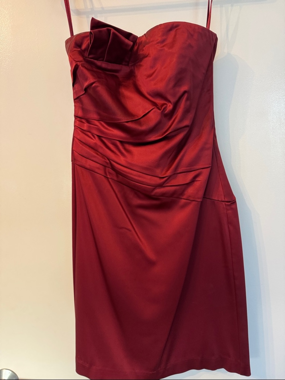 Red Satin Cocktail Dress